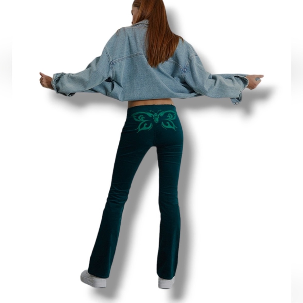 PacSun Low Rise Bootcut Corduroy Flare Pants Tall Size 26 Teal - Picture 3 of 12